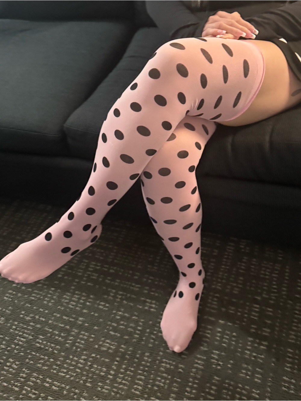 Pink Polka Dot Thigh Highs